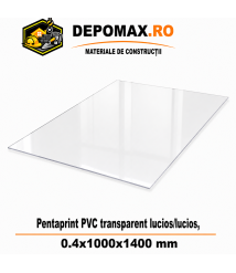 Placa PVC rigid Pentaprint Transparent Lucios/Lucios 0.4x1000x1400 mm